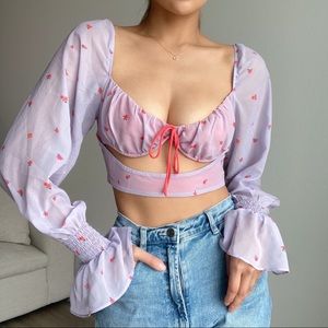 White Fox lilac crop top